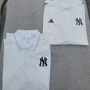 Two (2) Adidas New York Yankees Polo Shirts